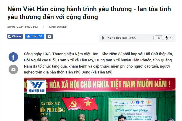 Nệm Việt Hàn Cùng Hành Trình Yêu Thương - Lan Tỏa Tình Yêu Thương Đến Với Cộng Đồng