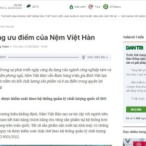 Những ưu điểm của Nệm Việt Hàn - Bí mật sẽ được bật mí bởi báo điện tử Dân Trí