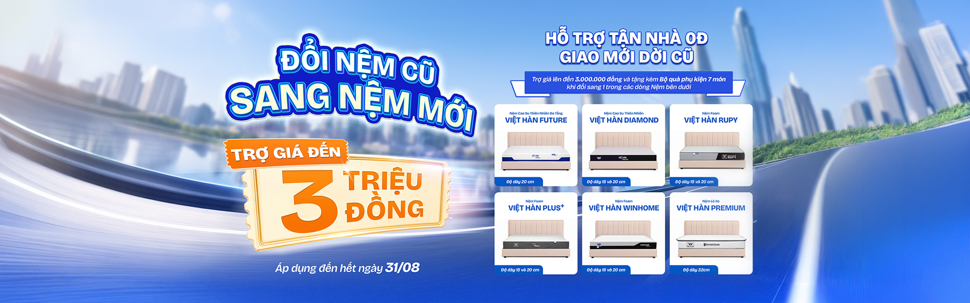 Đổi nệm cũ sang nệm mới